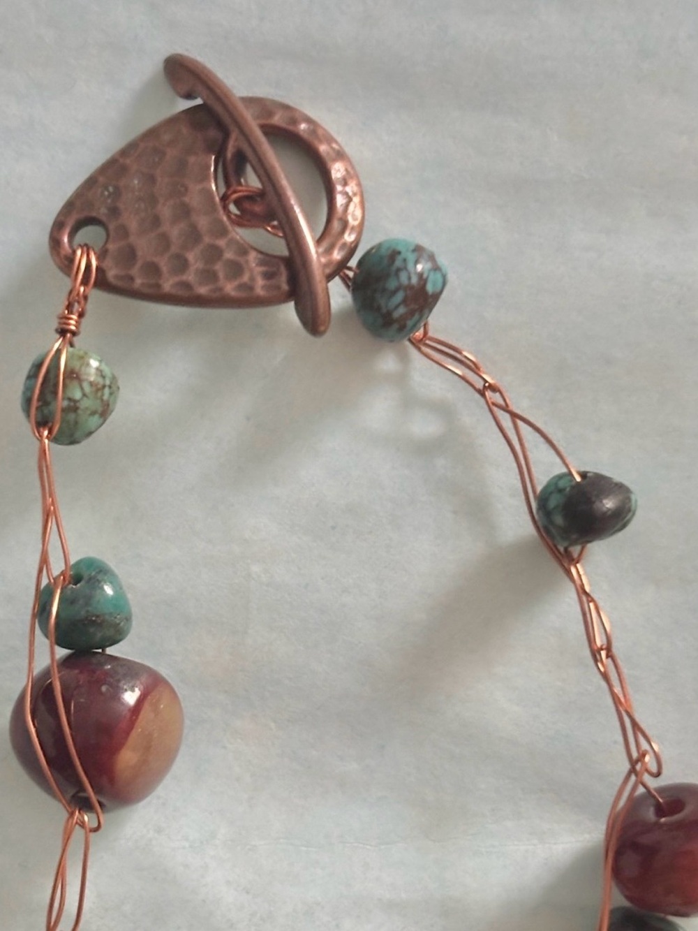 Turquoise and Copper Necklace - Picture 2 of 3
